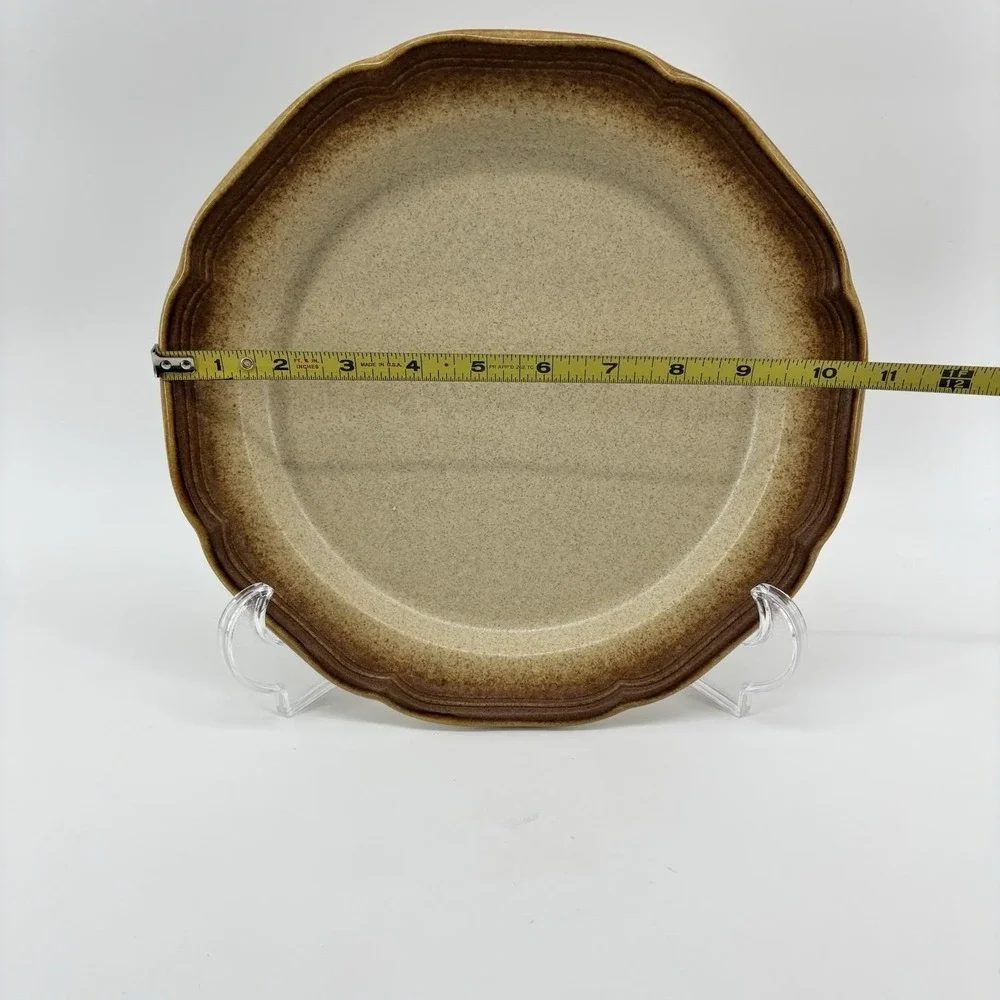 2 Vtg Mikasa Whole Wheat Stoneware Dinner‎ Plate 10.5